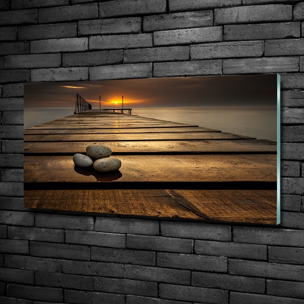 Foto schilderij op glas Houten steiger