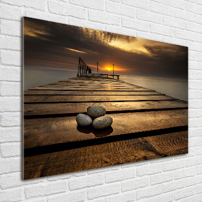 Foto schilderij op glas Houten steiger