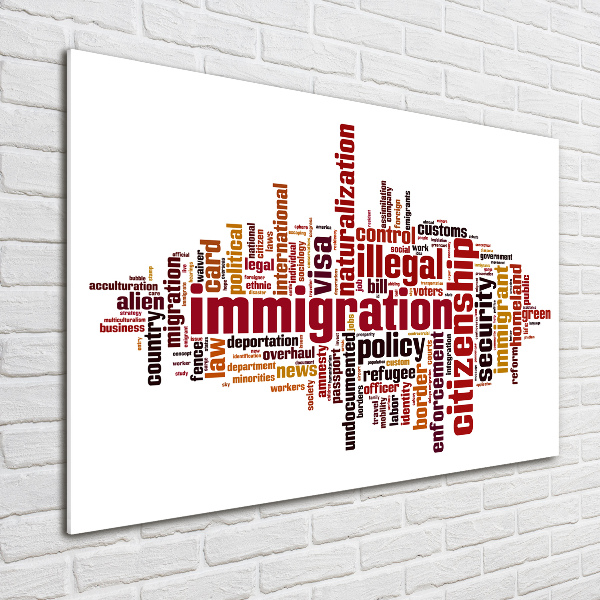Glazen schilderij Immigratie