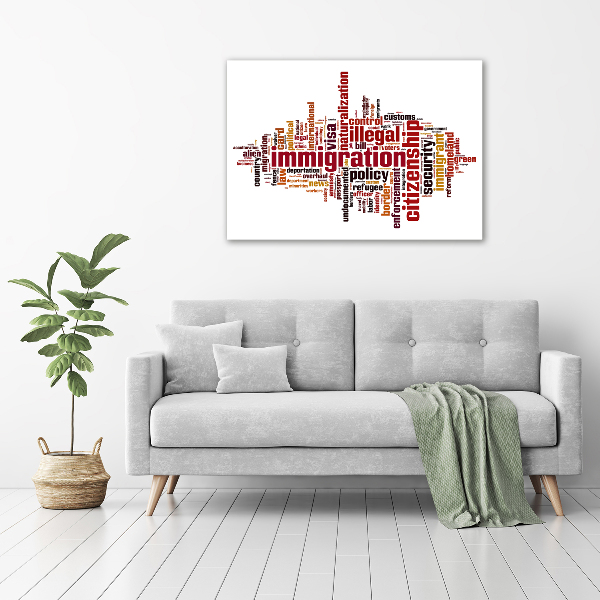 Glazen schilderij Immigratie