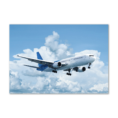 Foto schilderij op glas Een vliegtuig in de lucht