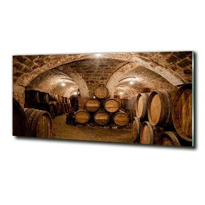 Glazen schilderij Vaten in de wijngaard