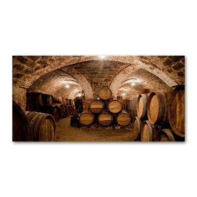 Glazen schilderij Vaten in de wijngaard