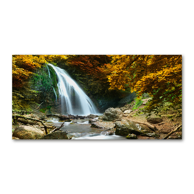 Glazen schilderij Waterval in het bos