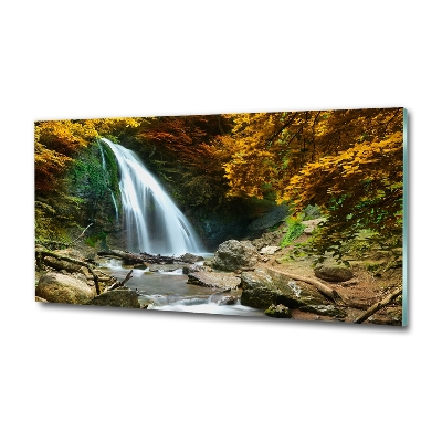 Glazen schilderij Waterval in het bos