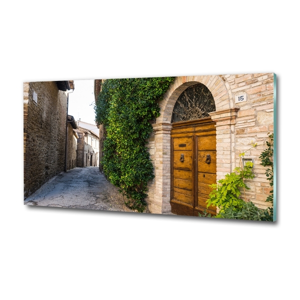 Schilderij op glas Een charmante straat