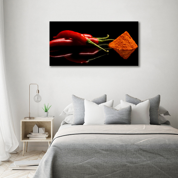 Glazen schilderij Chili en cayennepeper