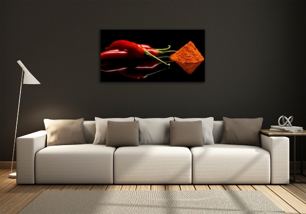 Glazen schilderij Chili en cayennepeper