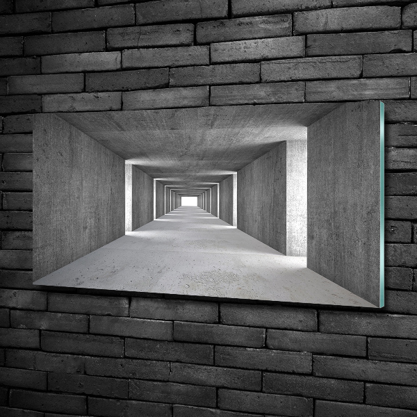Schilderij op glas Betonnen tunnel