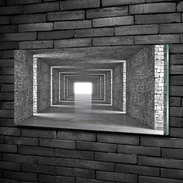 Schilderij glas Bakstenen tunnel