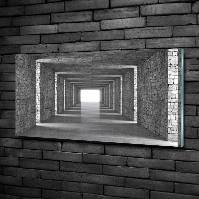 Schilderij glas Bakstenen tunnel