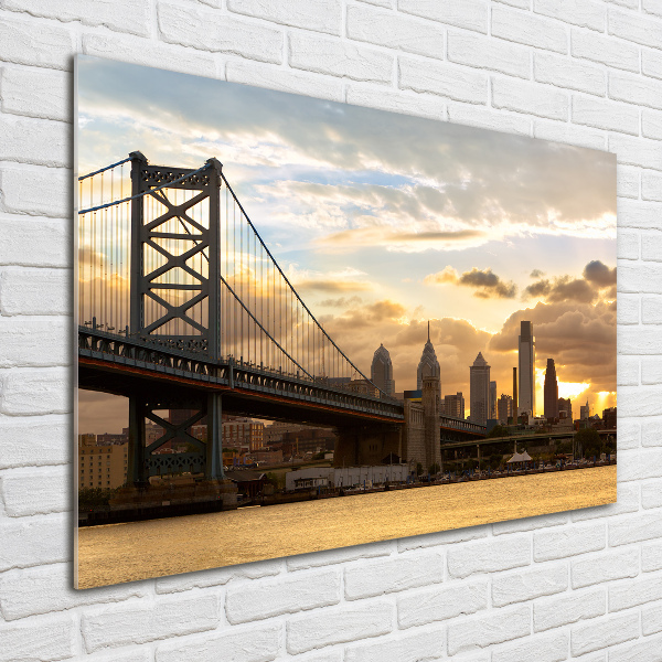 Foto schilderij op glas Philadelphia-brug