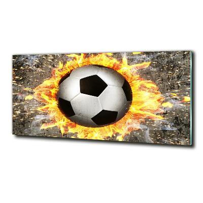 Schilderij glas Brandende voetbalzaag