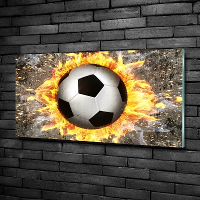 Schilderij glas Brandende voetbalzaag