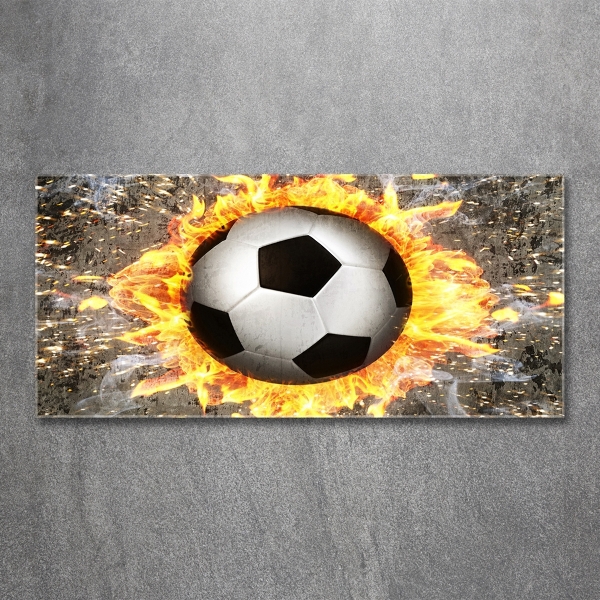 Schilderij glas Brandende voetbalzaag