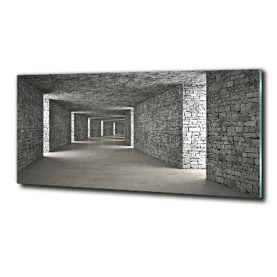 Foto schilderij op glas Bakstenen tunnel
