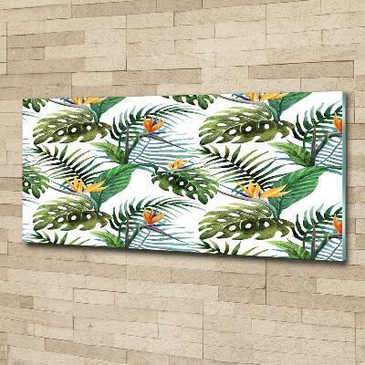 Schilderij glas Tropische bloemen