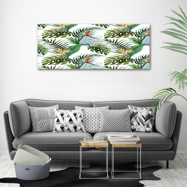 Schilderij glas Tropische bloemen