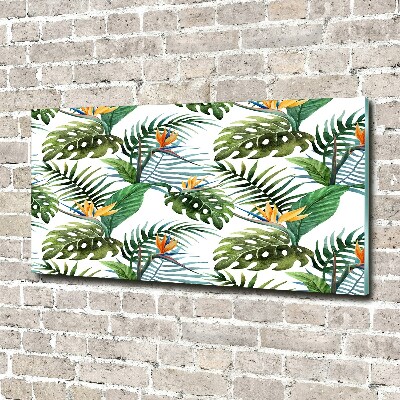 Schilderij glas Tropische bloemen