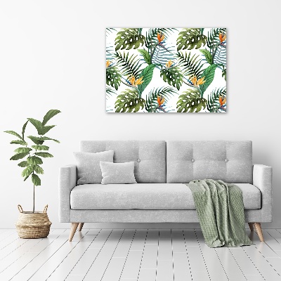 Schilderij glas Tropische bloemen