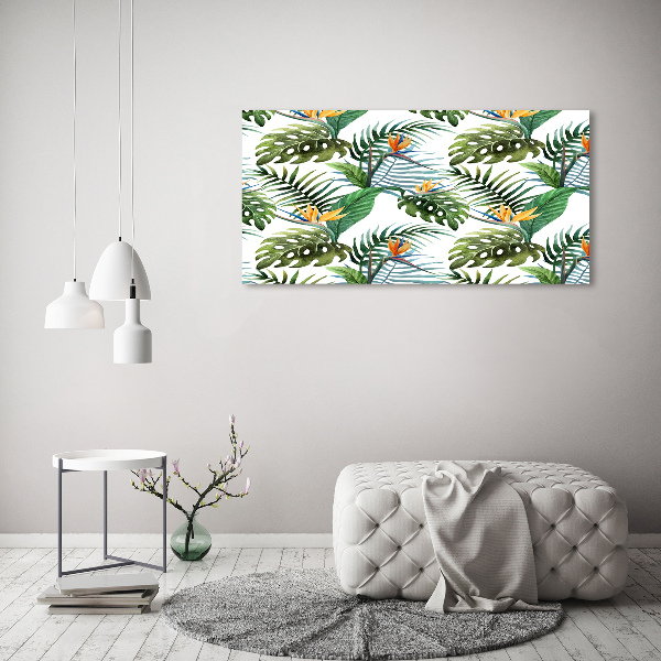 Schilderij glas Tropische bloemen
