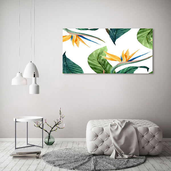 Foto schilderij op glas Tropische bloemen