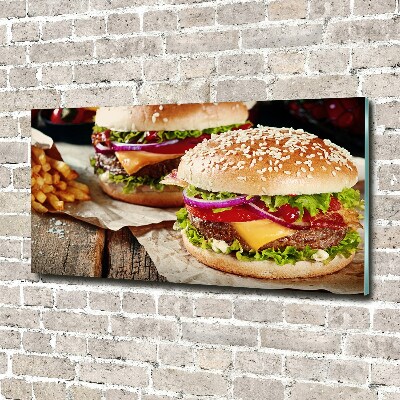 Foto schilderij op glas Hamburgers