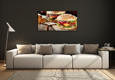 Foto schilderij op glas Hamburgers
