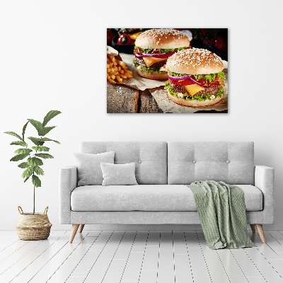 Foto schilderij op glas Hamburgers