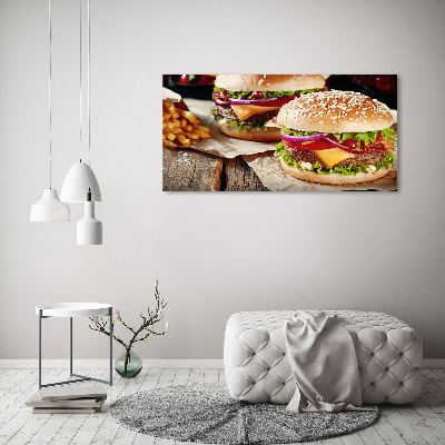 Foto schilderij op glas Hamburgers