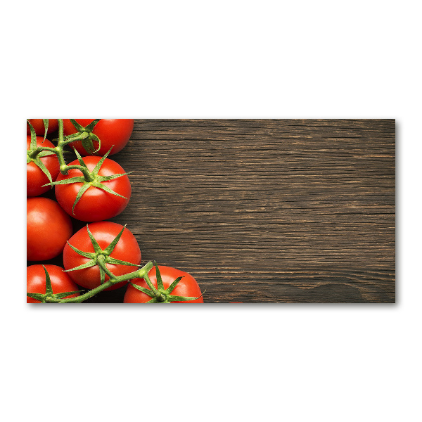 Schilderij op glas Tomaten op hout
