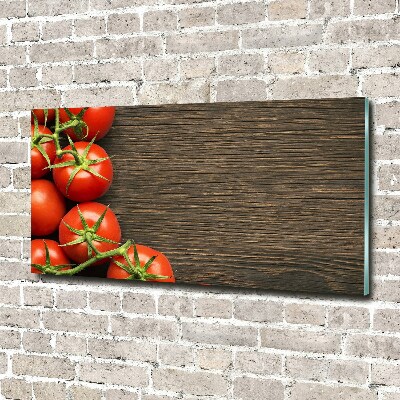 Schilderij op glas Tomaten op hout