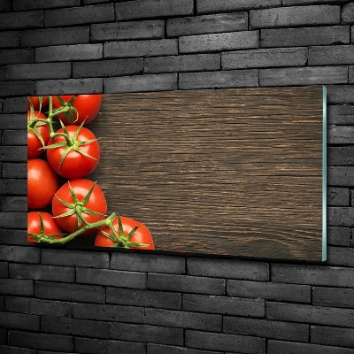 Schilderij op glas Tomaten op hout