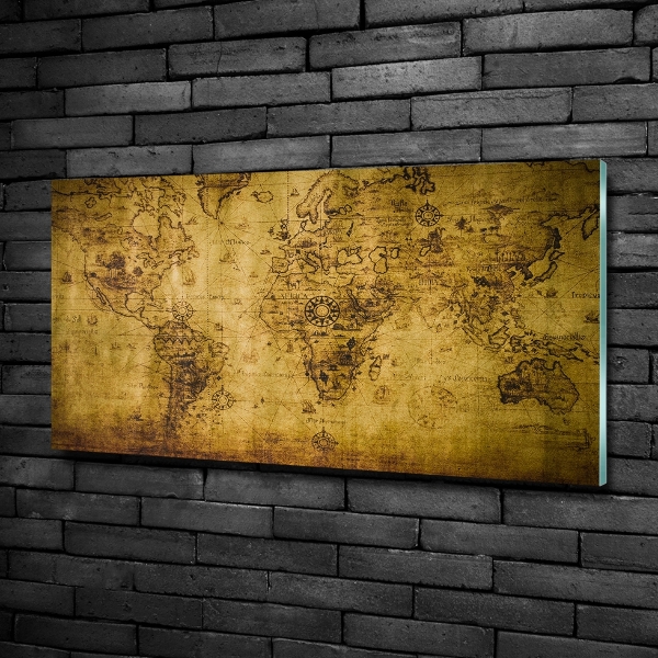Schilderij op glas Oude wereldkaart