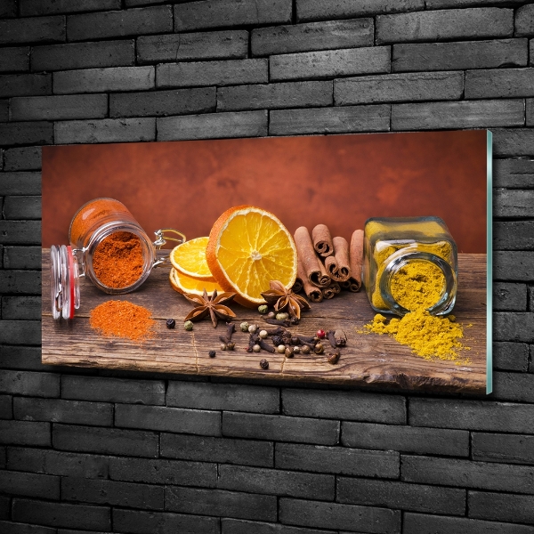 Schilderij glas Specerijenmengsel