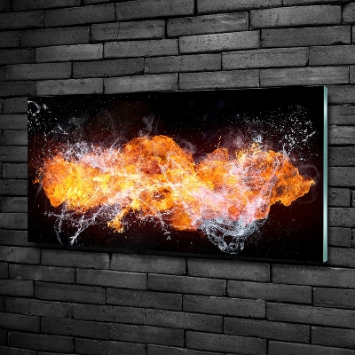 Schilderij glas Vuur versus water