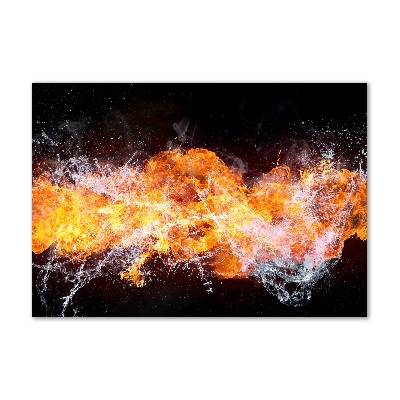 Schilderij glas Vuur versus water