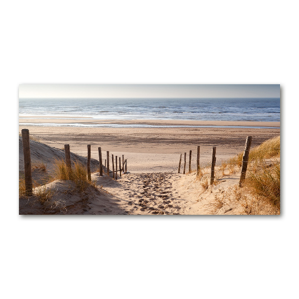 Schilderij glas duinen aan zee
