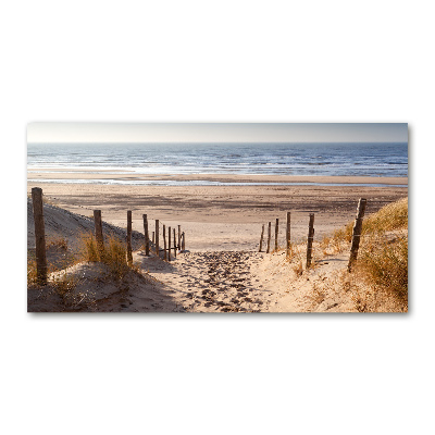 Schilderij glas duinen aan zee