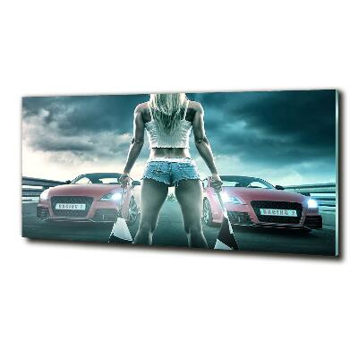 Foto schilderij op glas De start van de race