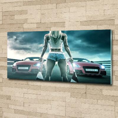 Foto schilderij op glas De start van de race