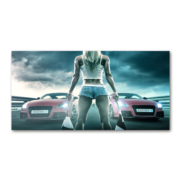 Foto schilderij op glas De start van de race