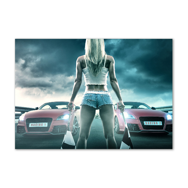 Foto schilderij op glas De start van de race