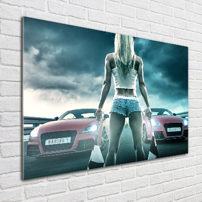 Foto schilderij op glas De start van de race