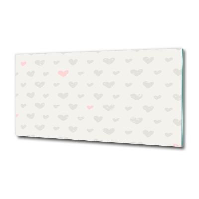Glazen schilderij Achtergrond met hartjes