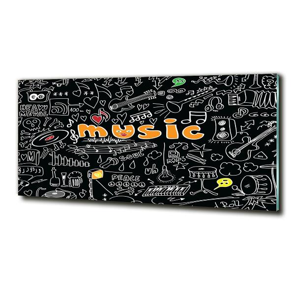 Schilderij glas Muzikale symbolen