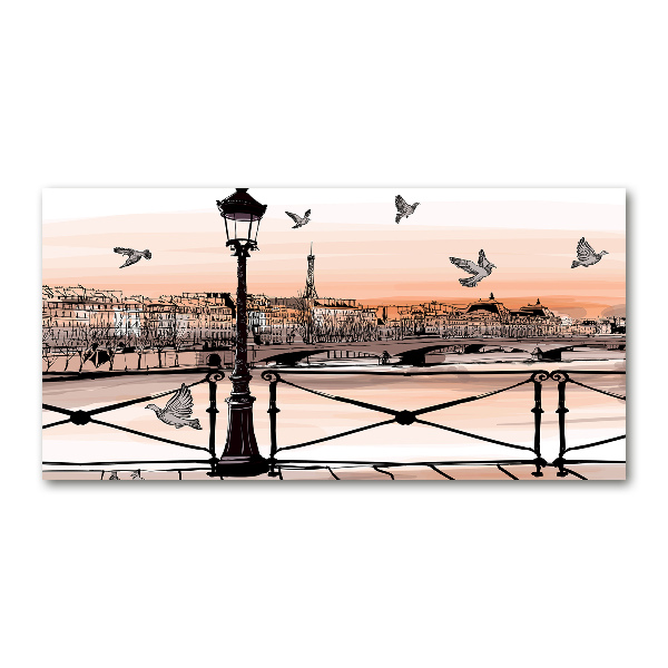 Schilderij glas Schemering in Parijs