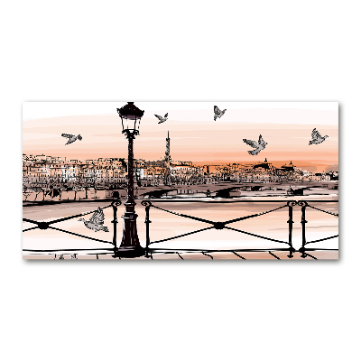 Schilderij glas Schemering in Parijs