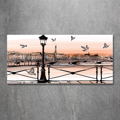 Schilderij glas Schemering in Parijs