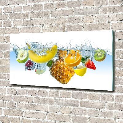 Schilderij op glas Fruit onder water